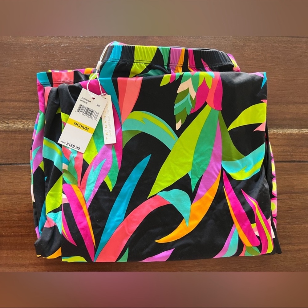 🎉LAST PIECE🎉TRINA TURK Birds Of Paradise‎ Cover-Up Pants - Picture 5 of 9